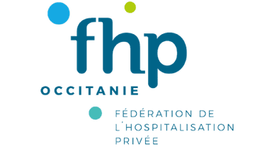 Logo de la fédération de l'hospitalisation privée en occitanie, partenaire de santé de la clinique des minimes